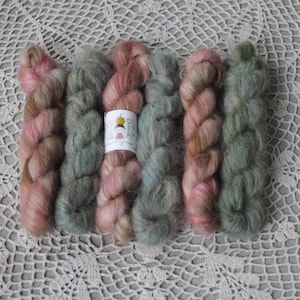 Maruma HDY Fine Kid Mohair Hand dyed yarn Super soft yarn Art yarn OOAK Kid silk yarn Lace weight yarn