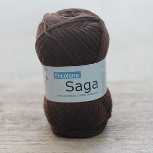 Filcolana Saga 50g Color 100% virgin wool 262 Java dark brown