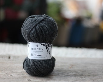 Filcolana PERUVIAN Highland wool 50g Color 956 Charcoal (melange) 100% virgin wool