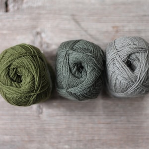 Filcolana Saga 50g Color 100% virgin wool 209 Nori 105 Slate green 103 Reed