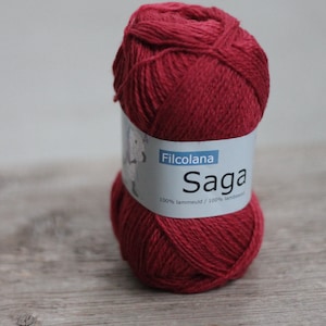 Filcolana Saga 50g Color 100% virgin wool Lingonberry Colour  264