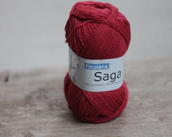 Filcolana Saga 50g Color 100% virgin wool Lingonberry Colour  264