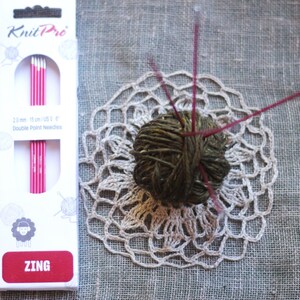 Aiguilles doubles pointes Knit Pro Zing, 15-20 cm, lot de 5