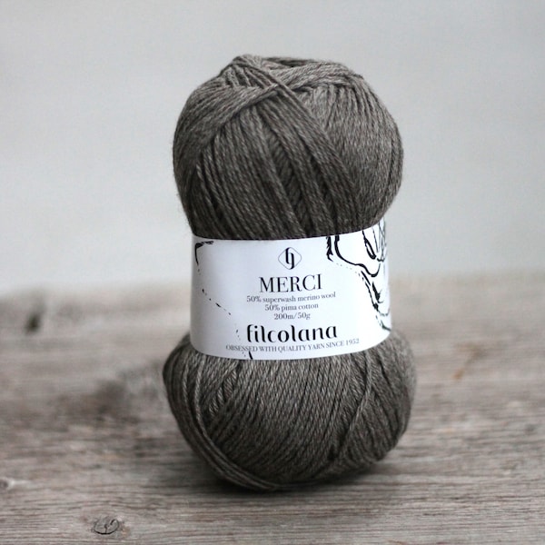 Filcolana Merci 50g Superwash merino with Pima Cotton Fingering weight yarn Color 612 Marshland