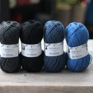 Filcolana Pernilla 50 g Kleur 956 Houtskool 102 Zwart 818 Vissersblauw 828 tropische zee