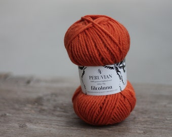 Filcolana PERUVIANA Highland wool 50g Color 215 Carrot 100% virgin wool