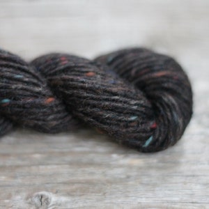 Donegal Tweed Yarn: Dark Chocolate Brown Wool, Aran Weight
