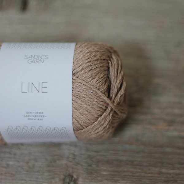 Sandnes Garn LINE cotton and linen with viscose yarn 50gr color 3042 cafe au lait