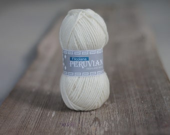 Filcolana PERUVIANA Highland wool 50g Color 101 Natural White 100 virgin wool