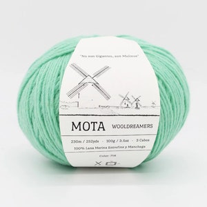 Light Blue Wool Yarn: Mota Z Twist DK Worsted, Non Superwash