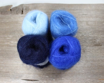 Filcolana Tilia Kid Mohair Silk Yarn, Lace Weight 25g, Blue Tones