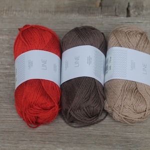 Sandnes Garn LINE cotton and linen with viscose yarn 50gr color 3819 3161 3042