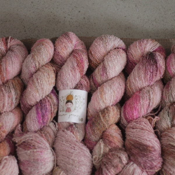 Hand dyed Silky boucle yarn