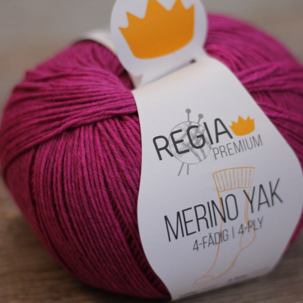 Regia Premium Merino Yak Schachenmayr 4ply 100g Sock wool with yak and polyamid Color: 07524 hot pink