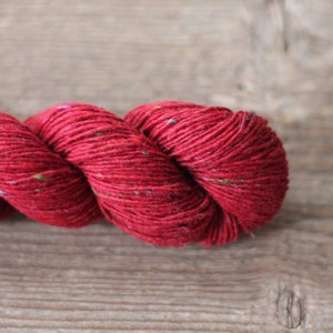 Hilo de tweed 100gr, 50gr o 25gr mini madejas Donegal Soft merino tweed Hilo de lana merino para tejer Hilo de tweed rosa brillante 5567 CARDINAL RED