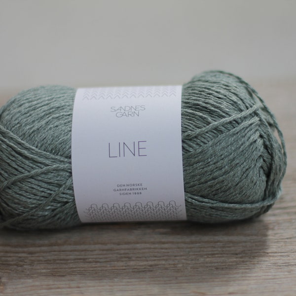 Sandnes Garn LINE coton et lin avec fil de viscose 50gr couleur 8561 vert