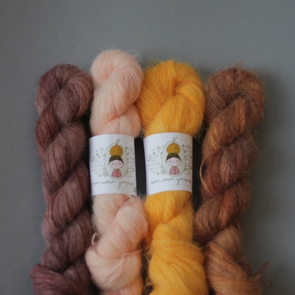 Maruma HDY Suri Silk cloud 800 50g Hand dyed alpaca with silk Super soft yarn Art yarn Lace weight Suri alpaca mulberry silk