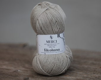 Filcolana Merci 50g Superwash merino with Pima Cotton Fingering weight yarn Color 622 Cahew