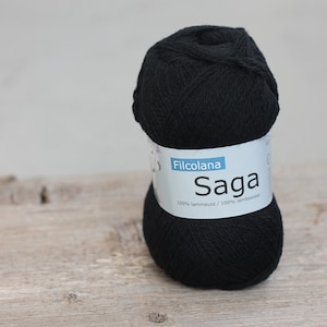 Filcolana Saga 50g Color 100% virgin wool 102 Black