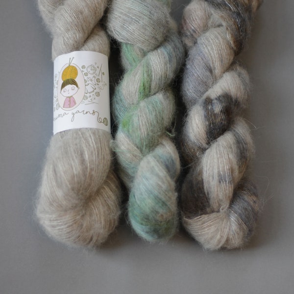 Maruma HDY Baby Yak Wolke 50g handgefärbter Alpaka Alpaka mit Seide, Merino und Yark