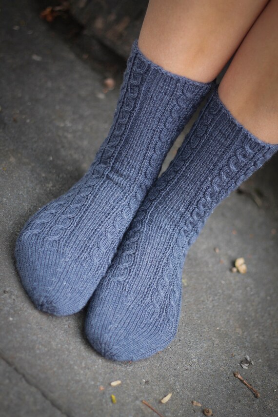 Knit Socks Handmade Wool Socks Hand Knit Lace Socks Gift Idea