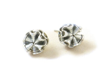 Stud earrings in an upcycled look made from coffee capsules in silver with a stainless steel or silver frame
