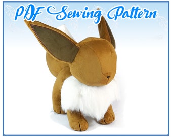Lifesize Eevee Plush PDF Sewing Pattern (advanced)