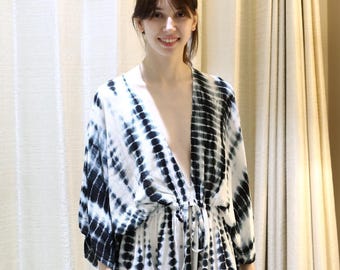 Oversized lange kaftan dames / Boho-resortkleding / Tie-dye Goddess-jurk TD-03
