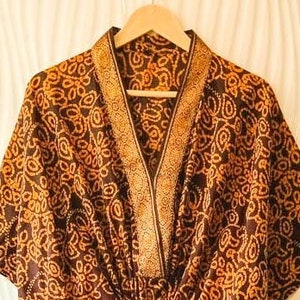 Pure Cotton Kaftan Brown And Yellow Handmade Bohemian Caftan Ethnic Maxi Dress Soft Flowy Loungewear for Women CFN1177