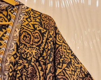 Vintage Silk Kaftan / Handmade Recycled Sari Clothing KFN2538