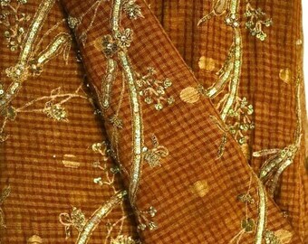 Vintage Indian Art Silk Sari,Embroidered Recycled Saree,Home decor,India Wedding Dress Woman Bridal Heavy Saree,Party Festival ASS1148