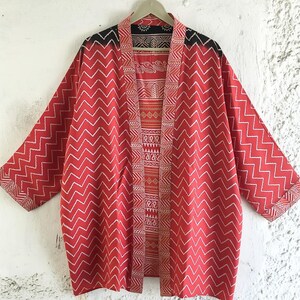 Pure Silk Kimono Duster / Handmade Short Jacket / Resort Wear KMS3952