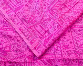 100% Pure Silk Saree Pink Sari Floral Printed Sarees Silk Saris Recycled Silk Fabric Material Upcycled Antique Textile Cloth PSS16905