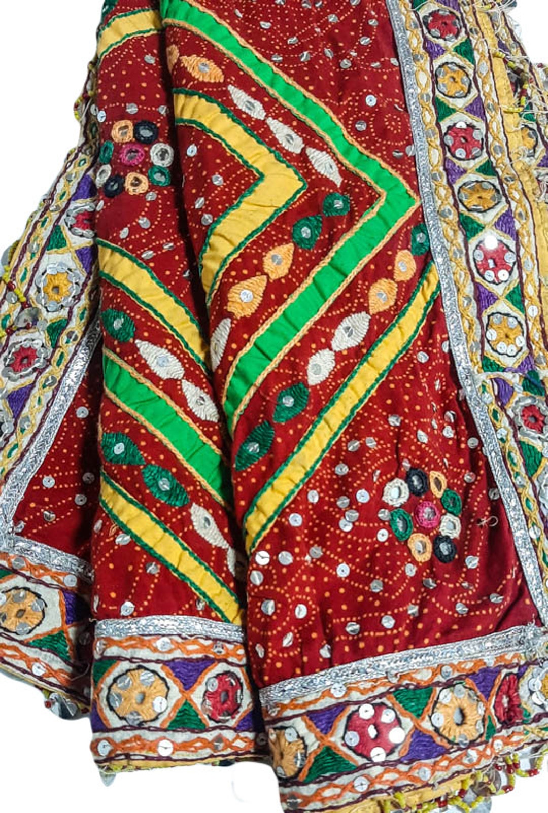 Scialle Chunni Rosa In Chiffon Ricamato - Scialle Indiano Bollywood SKU17989 (Usato Ma In Buono Stato)