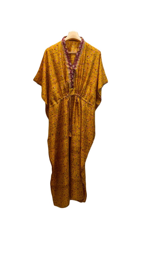 Pure Silk Kaftan Yellow Kaaftan Woman Long Caftan… - image 6
