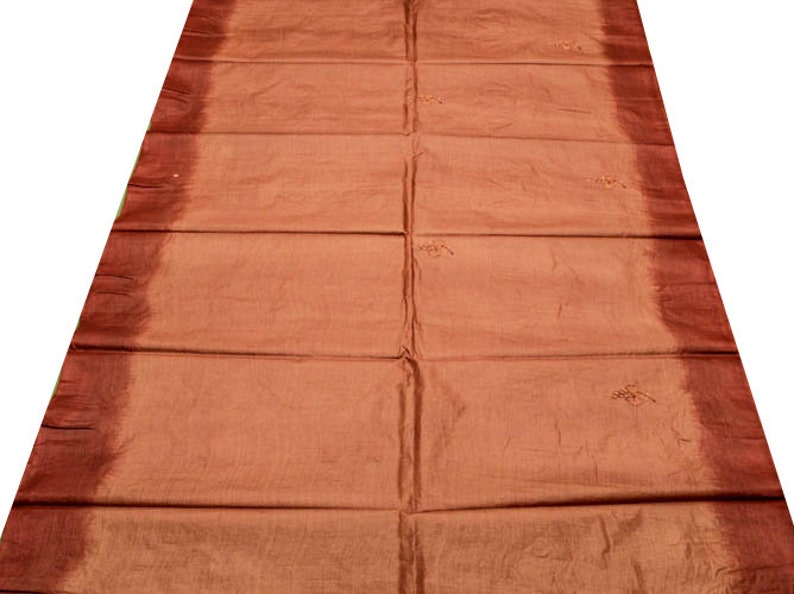 Vintage Indian Pure Tussar Silk Saree Hand Woven Ethnic Sari Long Curtains Fabric Tossor Textile Tushar Tusser Sarong Dress Wrap TSS1909