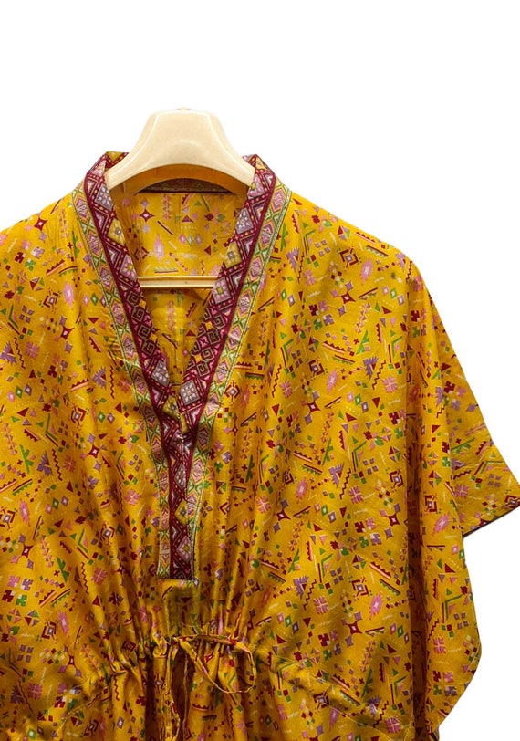 Pure Silk Kaftan Yellow Kaaftan Woman Long Caftan… - image 10