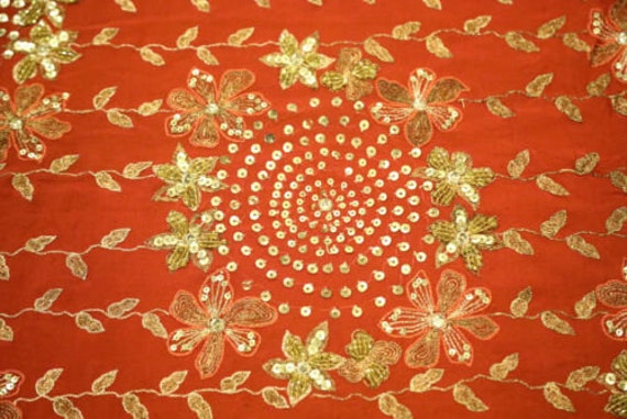 Embroidered Saree Vintage Indian Georgette Sari C… - image 6