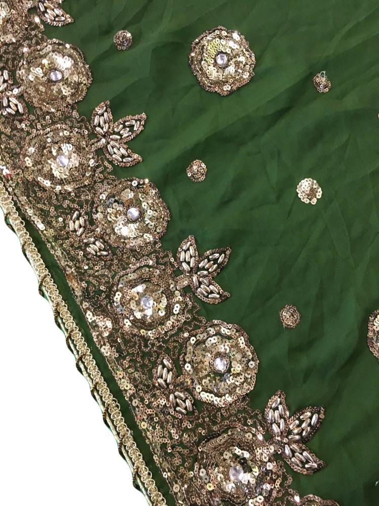 Green Gold Chiffon With Embroidery - Etsy Green Gold Chiffon With Embroidery - Etsy