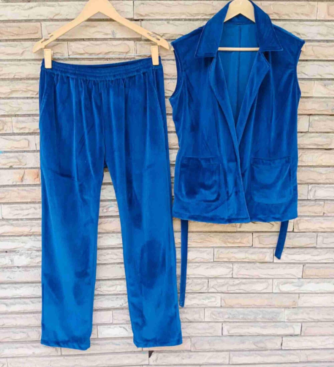 Velvet Royal Blue Pasni Set main image 1