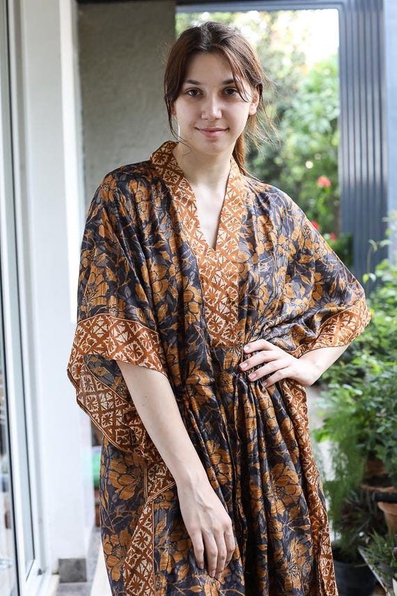 pure silk kaftan dress True Love Silk Kaftan Dress : Pure Silk Statement Kaftan Dress Ek Dori