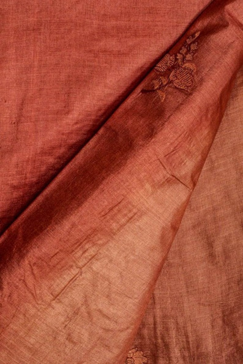 Vintage Indian Pure Tussar Silk Saree Hand Woven Ethnic Sari Long Curtains Fabric Tossor Textile Tushar Tusser Sarong Dress Wrap TSS1909