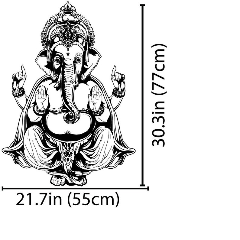 Ganapati, Ganesh Sticker Elephant Decor Ganesha Wall Art Ganesh Statue Elephant Wall Decal Buddhist Art Ganesh Wall Decal