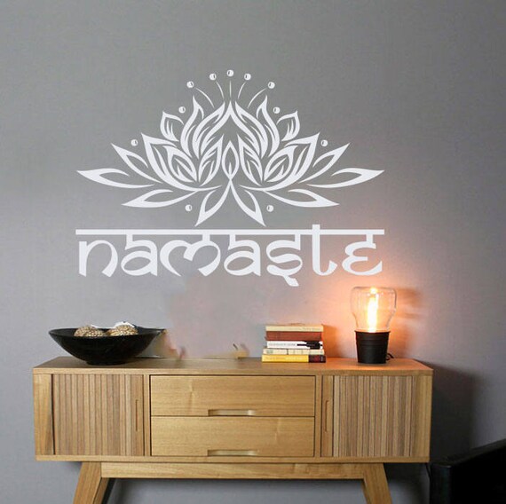 lotus wall decal namaste decal lotus flower decal yoga decal | etsy