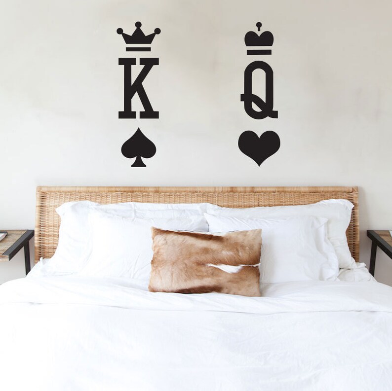 king and queen decal king and queen decor master bedroom wall decal his and  hers decal husband wife decor decal king size bedroom decal