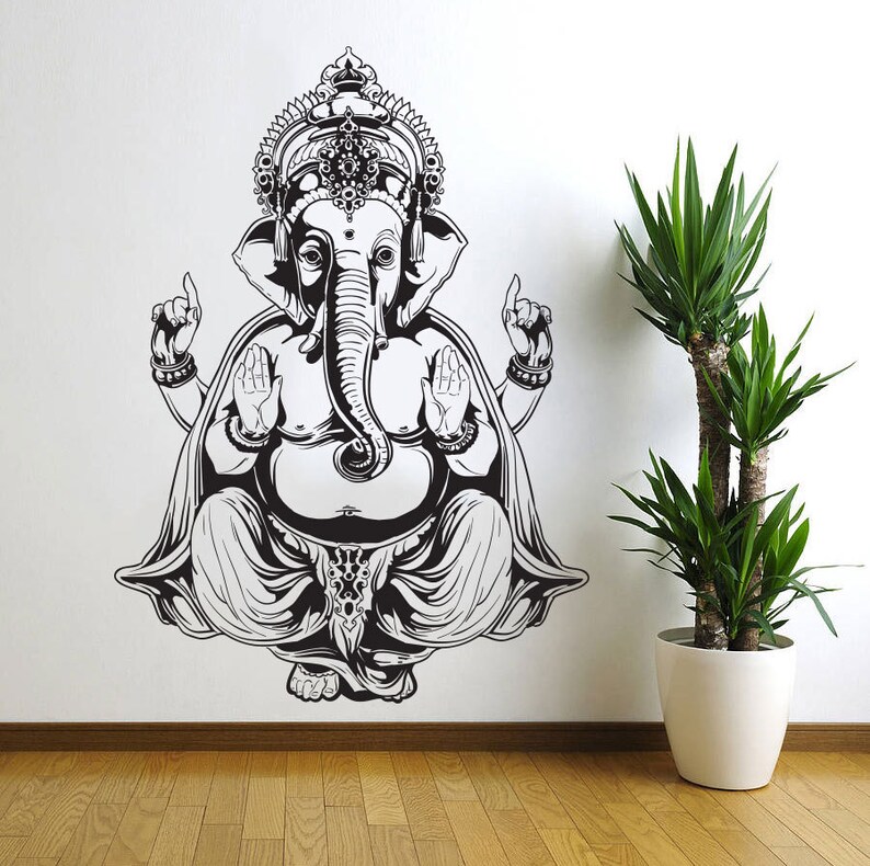 Ganapati, Ganesh Sticker Elephant Decor Ganesha Wall Art Ganesh Statue Elephant Wall Decal Buddhist Art Ganesh Wall Decal