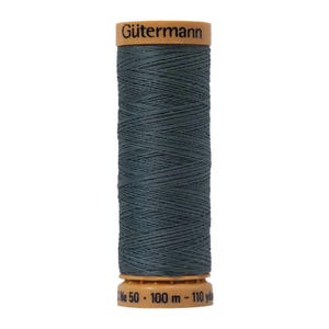 Gutermann Natural Cotton 50wt Thread 110 Yards — Color 7600 Light Slate