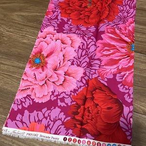 Peony Brocade in HOT by Philip Jacobs for Kaffe Fassett Collective | Stash By the Yard