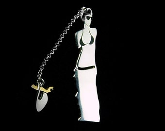 Art jewelry - Eccentric silver necklace - Trendy Fashion Sexy Venus Wearable Art