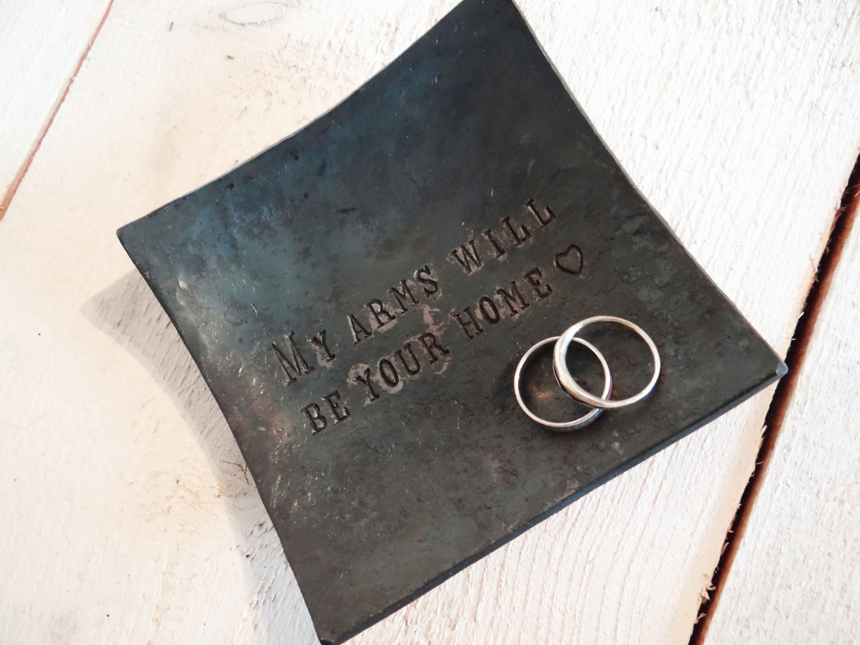  STEEL  anniversary  gift  11th anniversary  wedding  ring dish 